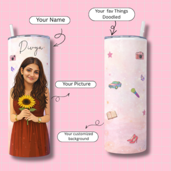 Custom Water Bottle – Personalised Stainless Steel Tumbler with Name & Photo